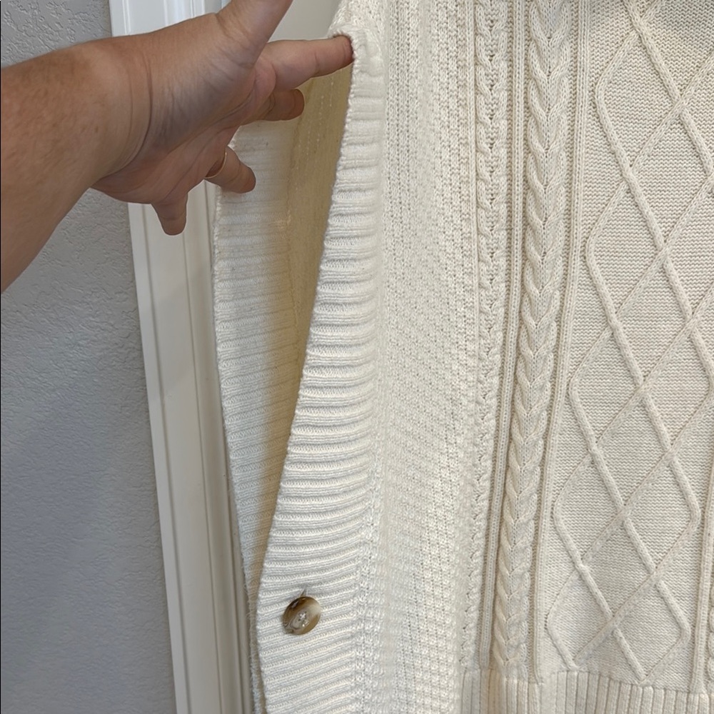 Old Navy Cream Cable Knit Cowl Poncho Sweater, 1X/2X - Picture 4 of 8